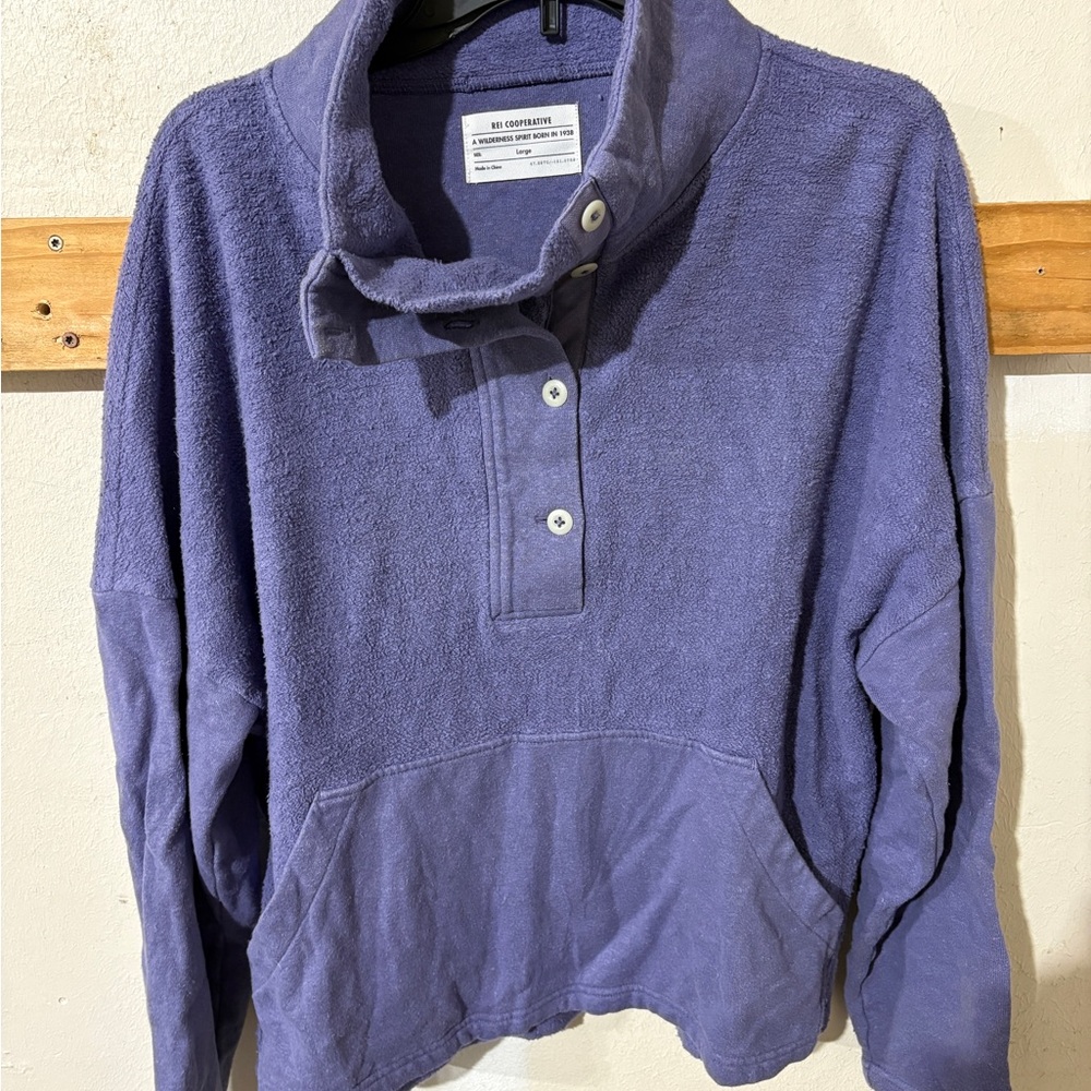 REI Cooperative Lavender Cowl Neck Sweater